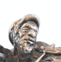 Fay Avishay izraeli "Hegedűs a háztetőn" ezüstözött szobor gipsz talapzaton, feliratozva, ...