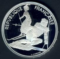 Franciaország 1990. 100Fr Ag "Téli olimpia-szlalom sí" T:PP