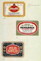 136 darabos főként magyar sörcímke gyűjtemény szépen feldolgozva / 101 mostly Hungarian beer-labels