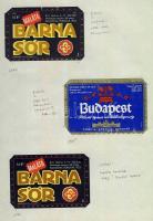 136 darabos főként magyar sörcímke gyűjtemény szépen feldolgozva / 101 mostly Hungarian beer-labels