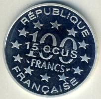 Franciaország 1993. 100Fr/15Ecu Ag "Brandenburgi kapu" T:PP Csak 20.000db!