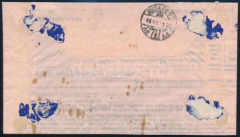 1946 (21. díjszabás) Nyomtatvány darab 100 Milliárd P négyescsíkkal bérmentesítve