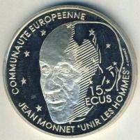 Franciaország 1992. 100Fr/15Ecu Ag "Jean Monet" T:PP Csak 30.000db!