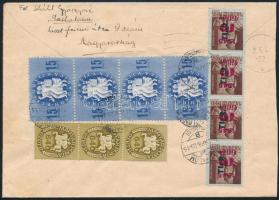 1946 (13. díjszabás) Levél 11 db bélyeggel Ausztriába (+2 db bélyeg nincsen lebélyegezve)