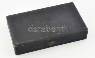 Szecessziós keresztelő egyszemélyes evőeszköz készlet, 4 db-os, monogramos, a kés jelzett solingeni ...