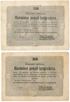 1849. 30kr Kossuth bankó (2x) T:III Adamo G103