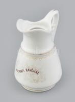 cca 1900 Központi Kávéház porcelán tejkiöntő, jelzett, kopásnyomokkal, m: 12 cm