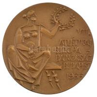 Kiss Nagy András (1930-1997) 1966. VIII. Atlétikai Európa Bajnokság Budapest bronz emlékérem tokban (53mm) T:1