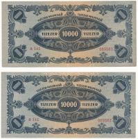 1946. 10.000MP (4x) egy kihagyással sorszámkövetők "A 141 069558 - A 141 069562" T:II Adam...