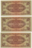 1946. 10.000P (3x) sorszámkövetők "L 114 075874 - L 114 075876" T:I- Adamo P23