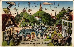 1932 Kőszeg, Kőszegi hegyek a jövőben. Róth Jenő kaidása / in the future (fa)