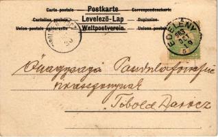 1903 Art Nouveau lady art postcard, floral, litho (EK)