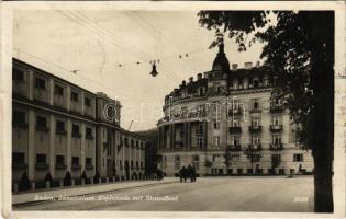 1931 Baden bei Wien, Sanatorium Esplanade mit Strandbad / sanatorium, bath (glue mark)