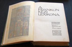 1912 "A Franklin kézi lexikona" sorozat harmadik kötete, enyhén sérült borítóval a Társulat saját kiadásában