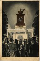Franck kávé pavilonja az 1941. évi Budapesti Nemzetközi Vásáron, reklámlap. Klösz / Hungarian coffee advertisement s: Gebhardt (EK)