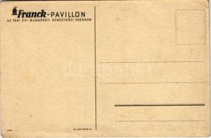 Franck kávé pavilonja az 1941. évi Budapesti Nemzetközi Vásáron, reklámlap. Klösz / Hungarian coffee...