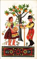 1941 Magyar folklór művészlap / Hungarian folklore art postcard (fl)