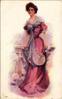 1913 Spring Lady art postcard. B.K.W.I. No. 500. s: Philip Boileau (EK)