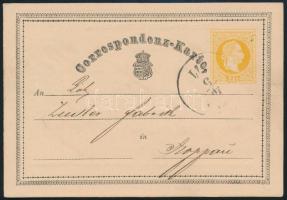 1871 Díjjegyes levelezőlap Tatáról Troppauba, 1871 PS-card to Troppau