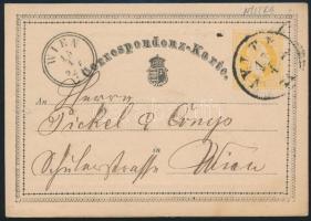 1871 Díjjegyes levelezőlap "NYITRA", 1871 PS-card "NYITRA"