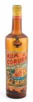 Rum curuba, jamaikai vintage üveg palack, XX. sz. közepe, kissé foltos címkével, m: 30 cm