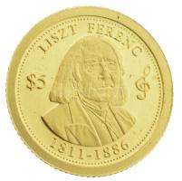 Cook-szigetek 2014. 5$ Au Liszt Ferenc (0,5g/0.999) T:PP Cook Islands 2014. 5 Dollars Au Ferenc Liszt (0,5g/0.999) C:PP