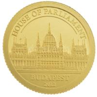 Cook-szigetek 2012. 1$ Au Budapest Parlament (0.5g/0.999) T:PP Cook Islands 2012. 1 Dollar Au Budapest Parliament (0.5g/0.999) C:PP