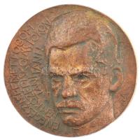 Nagy István János (1938-) DN "József Attila - Én egész népemet fogom nem középiskolás fokon tanítani!" egyoldalas bronz emlékérem (60mm) T:1- patina