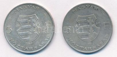1947. 5Ft Ag "Kossuth" (2x) T:2-3
Adamo F8.1