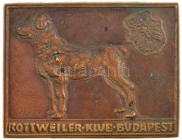 Kenéz László (1942-2019) DN Rottweiler Klub Budapest egyoldalas bronz plakett (94x122mm) T:1- patina, szennyeződés