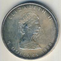 Kanada 1988. 5$ Ag 1oz. T:PL Díszdobozban!