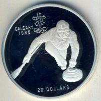Kanada 1987. 20$ Ag "Téli olimpia-curling" T:PP