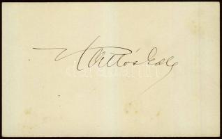 Kallós Ede szobrászművész aláírása kártyán