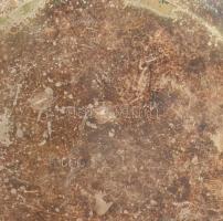 Parisiana Mulató Bp., szecessziós ezüstözött alpakka tálka gyufatartóval, XX. sz. eleje. Jelzett (Sz...