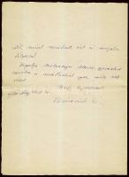 1944 Voinovich Géza irodalomtörténész és Arany János-kutató autográf levele és aláírása