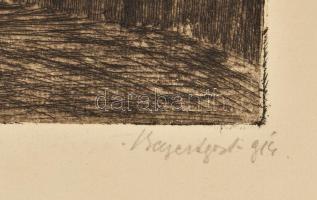 Bajor Ágost (1892-1958): Esztergomi utca. Rézkarc, papír, jelzett, lapszéli apró szakadásokkal, 22,5...