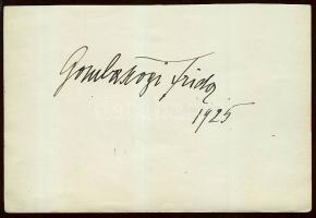 1925 Gombaszögi Frida aláírása lapon