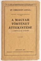 1944 Urmánczy Antal: A magyar történet áttekintése a honfoglalás korától. Bp. 1944, Kókai. III. kiadás. 1 táblázat (nagyméretű, hajtogatott, színes) (Grafikus történelem-ábrázolás I. rész). 69x85 cm