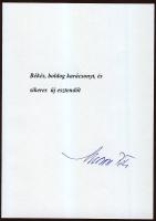 Boross Péter volt miniszter aláírása újévi kártyáján