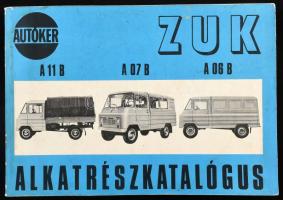 1982 ZUK gépkocsi alkatrész-katalógus, lapszéli sérüléssel