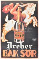 Dreher bak sör reprint plakát, szakadásokkal, ázott, 67×47 cm