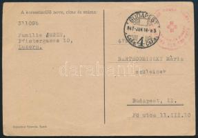 1947 Bp., Svájci Vöröskereszt Gyermeksegélyezés Keresztszülő-Akció Magyarországi Delegációja levelez...