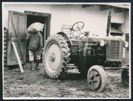 cca 1960 Terménybehordás, Zetor Diesel traktor, jelzetlen fotó, 11,5x8,5 cm