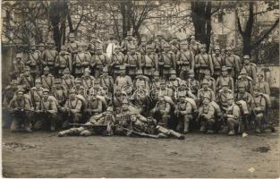 1914 Ceské Budejovice, Budweis; 3/29. 3. Zug Marschbaon / WWI Austro-Hungarian K.u.K. military, group of soldiers. photo (EB)
