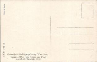 Kaiser-Jubil.-Huldigungsfestzug, Wien 1908. Gruppe XX. Die Armee des Feldmarschalls Radetzky 1848 / ...