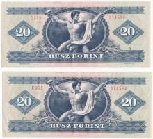 1980. 20Ft (2x) sorszámkövetők "C 375 014583 - C 375 014584" T:II
Adamo F17