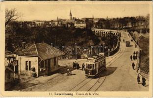 Luxembourg, Entrée de la Ville / street view, bridge, tram (EK)