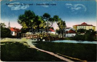 1930 Balassagyarmat, Ipoly-part, Demarkációs vonal, híd. Kondor Sándor kiadása (EB)