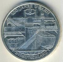 Németország 2002D 10€ Ag "100 éves a metró" T:BU