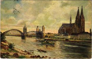 1914 Köln, Cologne; Hohenzollernbrücke / bridge s: W. Berger (EB)
